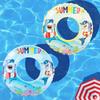 Summer Shark Themed Swim Ring, Inflatable Clear Float with Sea Animal Print
