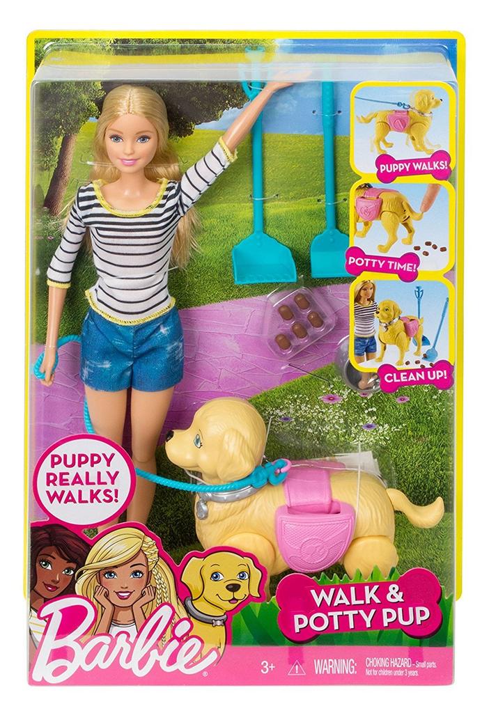 Barbie Girls Walk and Potty Pup with Blonde Doll [Parallel Import]