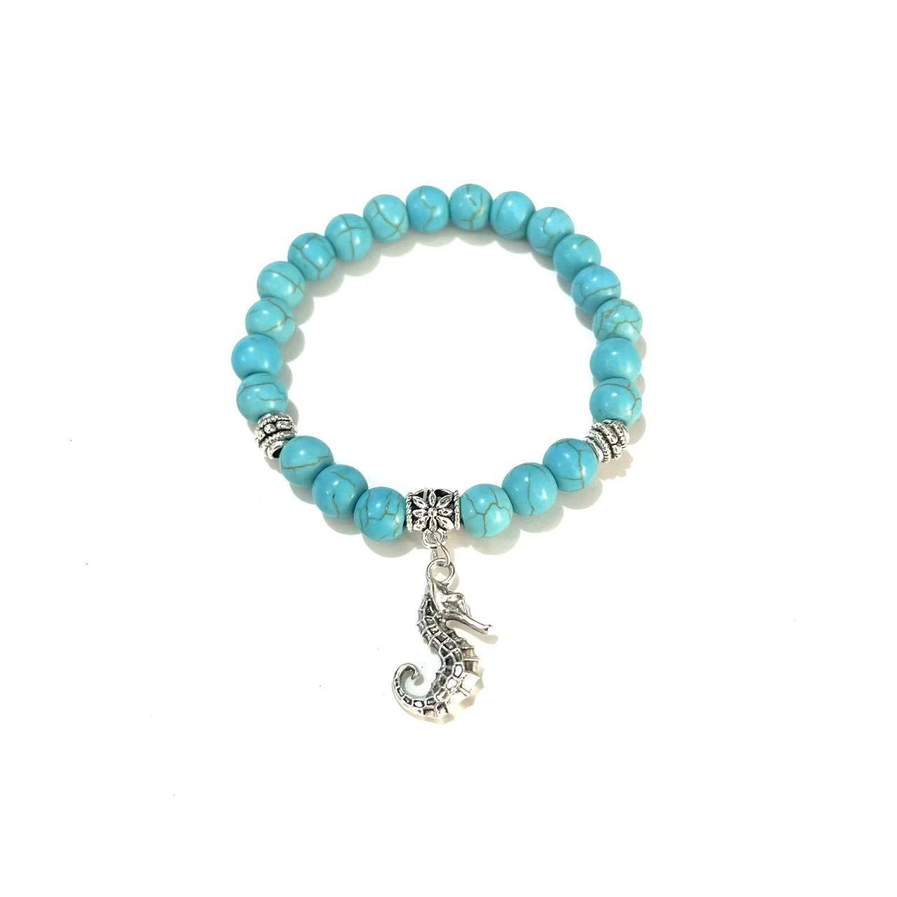 

Stretch Turquoise Bracelet Ocean Animal Series for Men Women Hippocampus