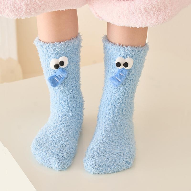 Baby Socks Cartoon Animal Cute Sweet Mid Tube Socks Winter Thick Soft Comfortable Girls Boys Coral Fleece Floor Socks