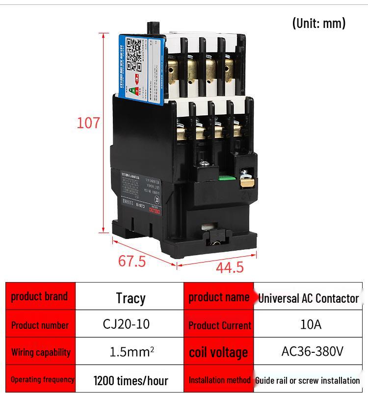 DELIXI CJ20 Series AC Contactor (10A-400A, 220V/380V)