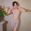 Women's Korean-Style Three-Piece Split Bikini with Skirt: Slimming Tummy Control Swimwear for Hot Spring Holidays