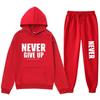 Herren Hoodie mit Buchstabenprint Set - Langarm Rundhals Oberteil Jogginghose Fleecegefüttert Lässiges Outfit Herbst