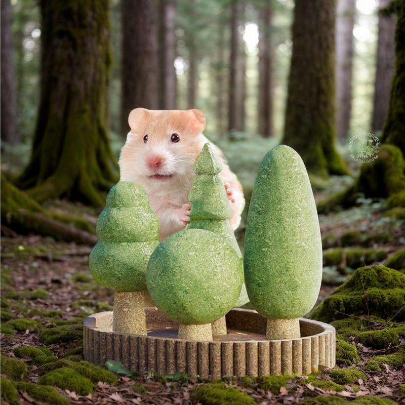 Small Pet Toys 5X Jungle Theme Hamster Chewing Toys Realistic Habitat Decoration Animals Tooth Care Playing Companion For