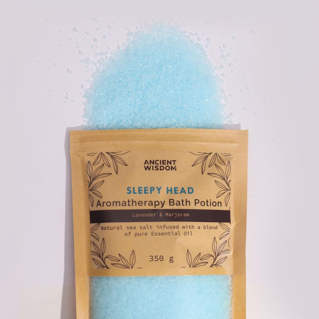 2x Aromatherapy Bath Salts Lavender Marjoram Sleepy Head 350g