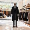 Romon Men's Mid-length Double-breasted Trench Coat