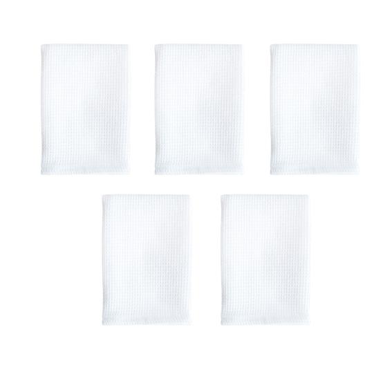 5Pcs Dishwashing Towels Pure Color Water Absorption Cotton Kitchen Clothes Stain Removing Dishcloths Kitchen Rags