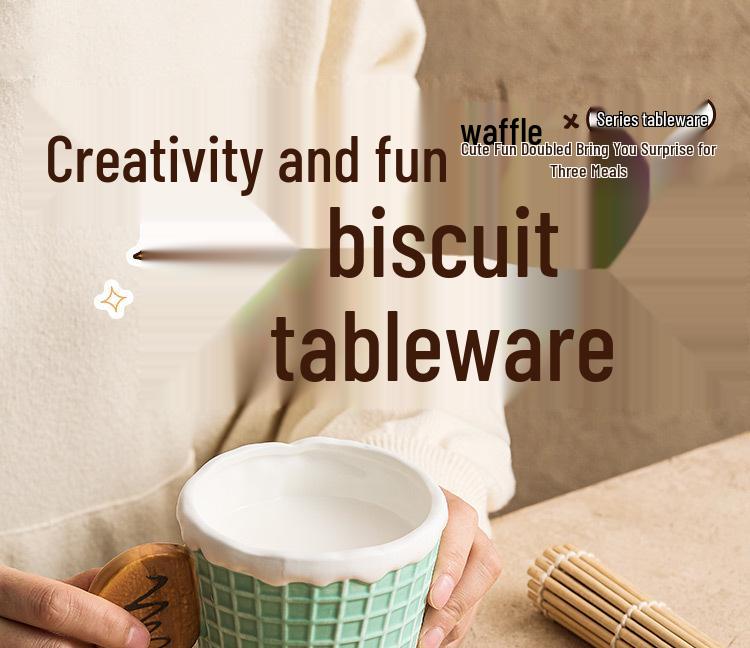 Stilvolles Retro Keramiktassen- und Teller-Set: Perfekt für Kaffee, Frühstück, Tee oder Dessert.