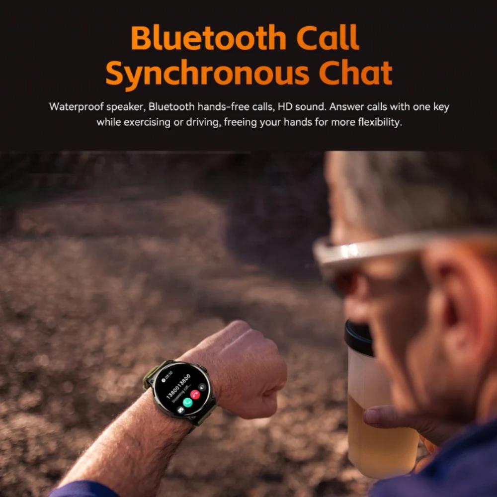 Smartwatch Uomo Con Chiamate Bluetooth E Monitor Salute - Orologio Sportivo Impermeabile IP68, Schermo AMOLED, Misura Pressione E Ossigeno