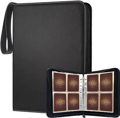 SUSWIM 4 Pockets Can Hold 400 Cards Album File for Trading Cards Portable Zipper Card Collection Pockets 400 Cards (4 Storage)