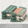 6 Pairs of Women's Autumn and Winter Cartoon Cute Flower Checkered Striped Sweet College Style Thick and Warm Looped Socks
