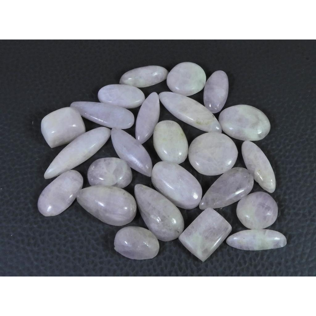 175Cts. Natural Pink Kunzite Mix Cabochon Loose Gemstone 24Pcs Lot 12-24 MM C-1162
