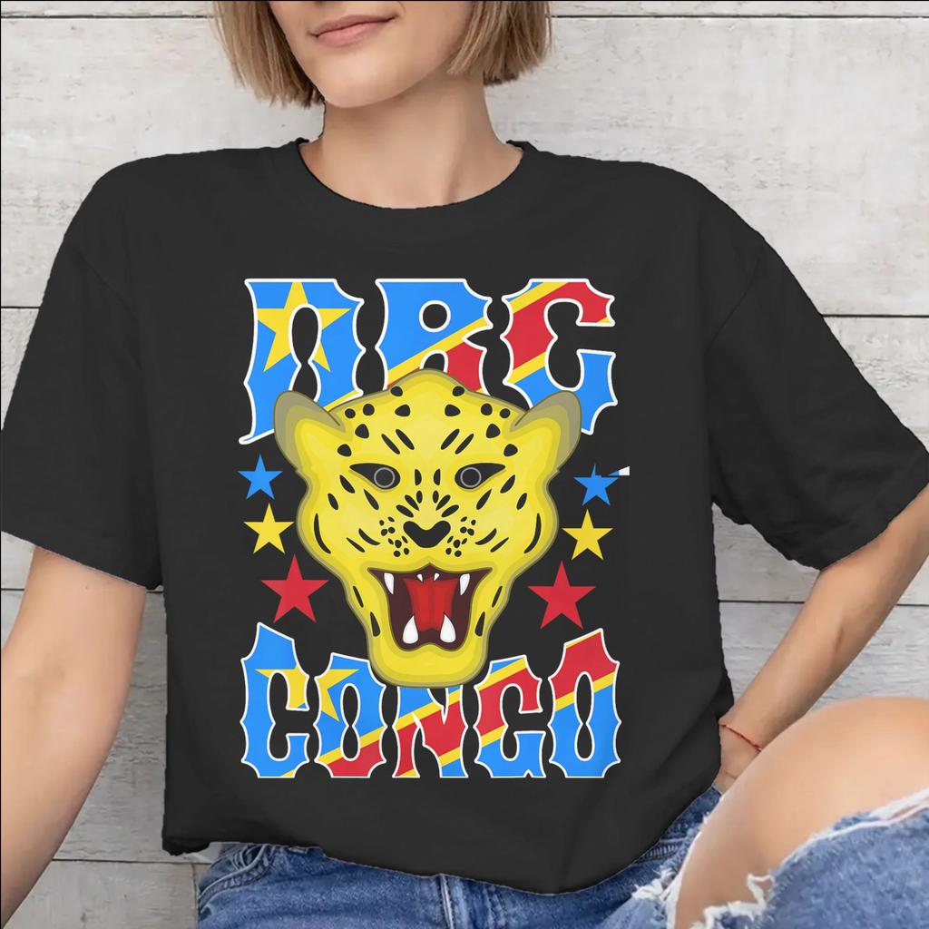 Summer Republic Of Congo Congolese Flag T Shirt for Unisex Unisex 100 Cotton Tshirts Short Sleeve Tops