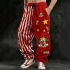 Pantaloni Jogger Denim cu Imprimeu Digital 3D pentru Bărbați - Croială Largă Americană și Margini cu Catarame - Pantaloni Lungi Street Hip-Hop