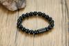 Deelfel Men's Agate Bracelet with Black Prayer Beads