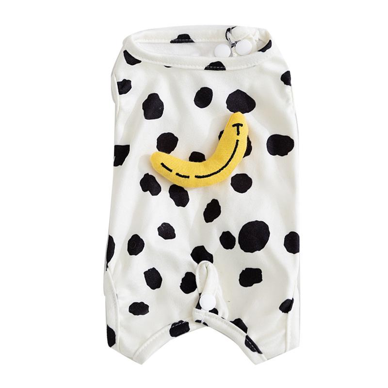 Dog Clothes Cute Shape Banana Smiley Face Comfortable Sleeveless Belly Bag Spring and Summer Thin Belly Protection Air Conditioner Clothes