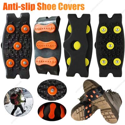 5-Stud Mountaineering Cleats Anti Slip Snow Claw Shoe Covers Unisex Boots Snow Cleats Walking Hiking Accessories