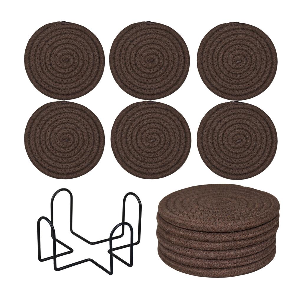 Woven Round Cotton Placemat Non- Heat Table Mats for Dining