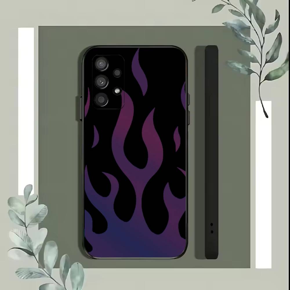 Creative Fashion Flame Phone Case For Samsung S25,S24,S21,S22,S23,S30,Ultra,S20,Plus,Fe,Lite,5G Black Cover
