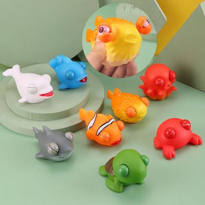 Quetschbares Tier-Spielzeug Schöner Fisch Schildkröte Krabbe Hai Delfin Wal PVC Langeweile vertreiben Entlüftungsspielzeug Augenrauschende Meerestier Dekompressionsspielzeug Kindergeschenk
