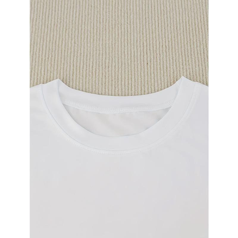 Europäische Größe Y2K T-Shirt mit Lippen- & Kettenprint - Glänzendes Lippenstift- & Schmuckdesign Kurzarm Rundhals Bluse