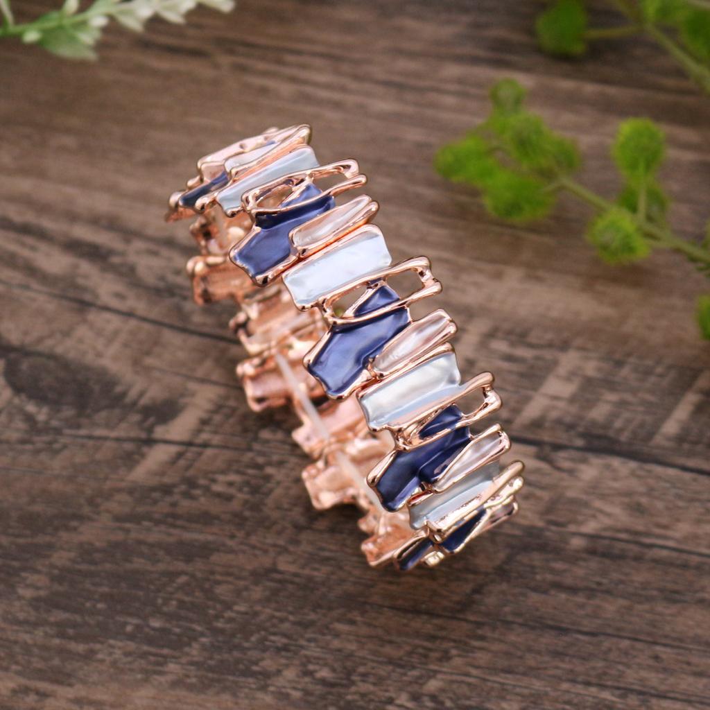 New irregular color dripping alloy bracelet, hand-painted oil geometric splicing women's bracelet