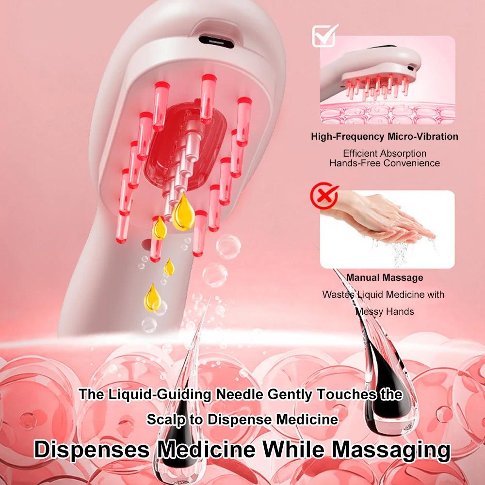 Electric Vibration Massage Comb Portable Red Light Theraphy Hair Comb Scalp Head Massager Hair Growth Head Brush Anti Loss Care