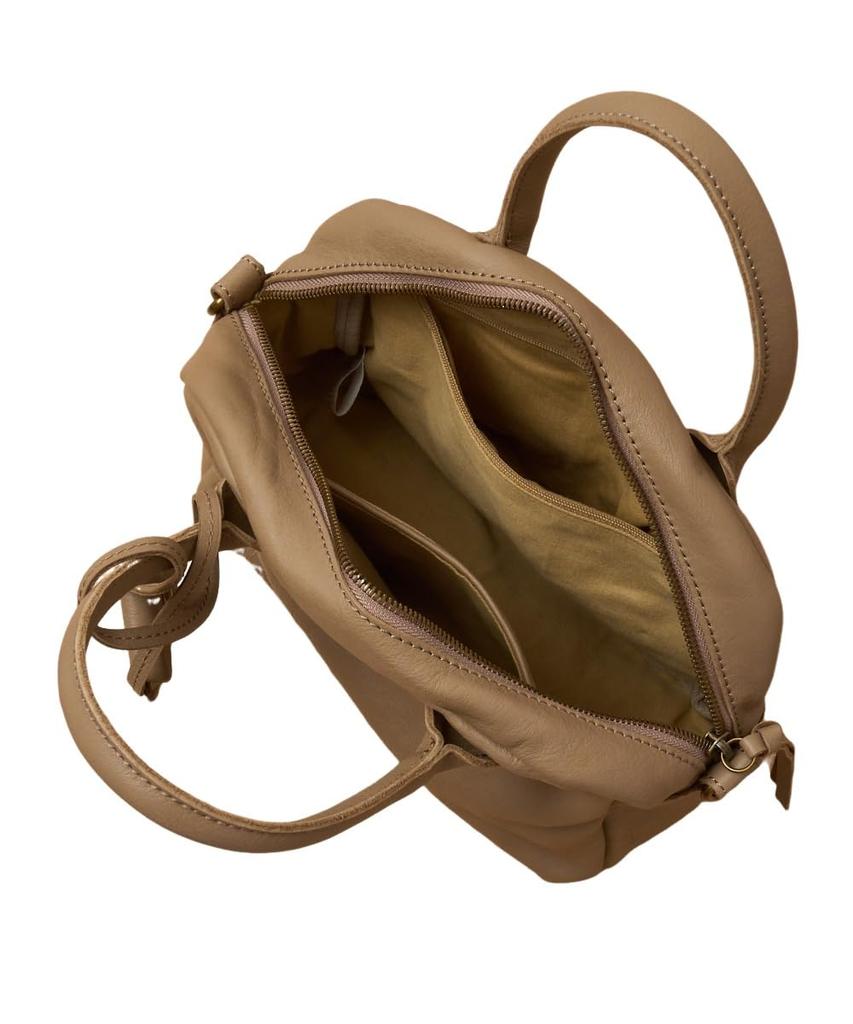 Toleur Tola Cow Leather Boston Bag, Gray BeigeGreige, Women's, Natural Color, Genuine Cowhide Leather, 2-Way, 11998-GBE