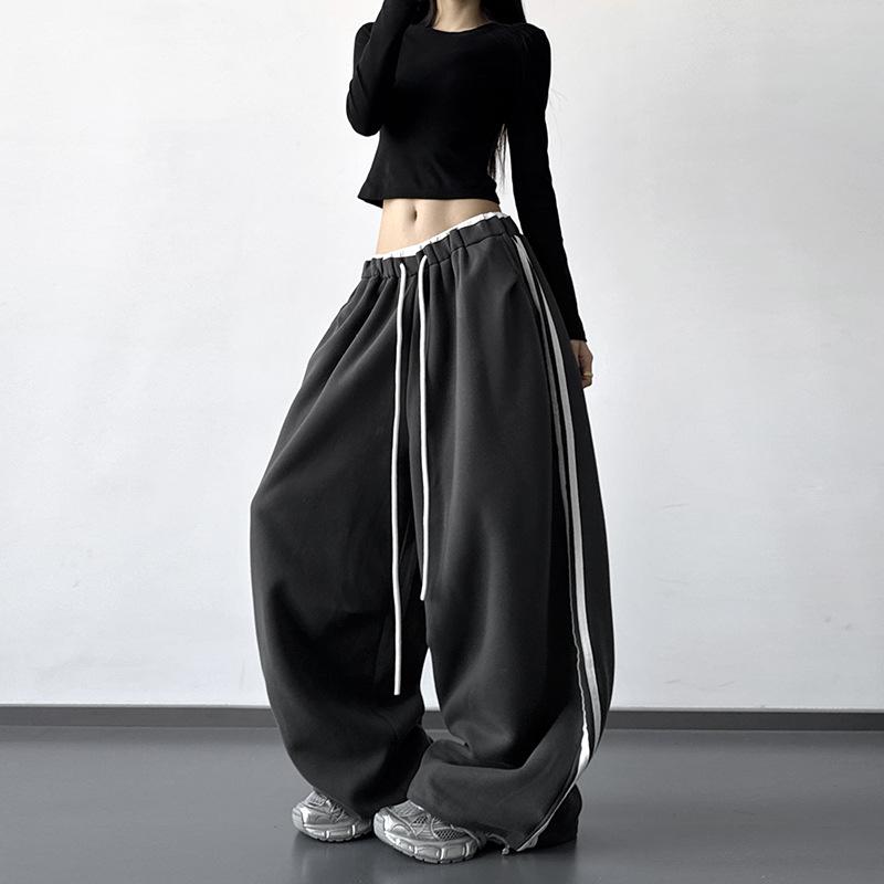 Dancing Trend Women s 2025 High-Waist Loose Cargo Pants Dark Gray