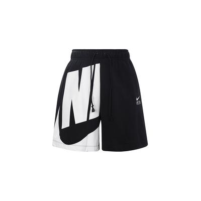 Pantalones cortos casuales deportivos con cordones de tiro medio con estampado de letras de aire y logo grande para mujer Negro FN2247010