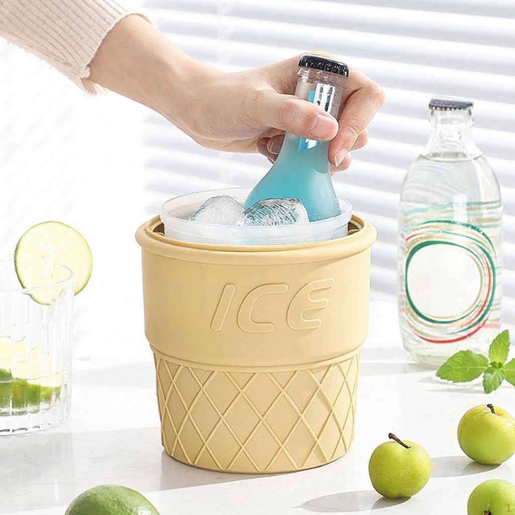 Ice Bucket Decor Gadget Ornament Drink Bottle Chiller for Restaurant Bar Home Pink
