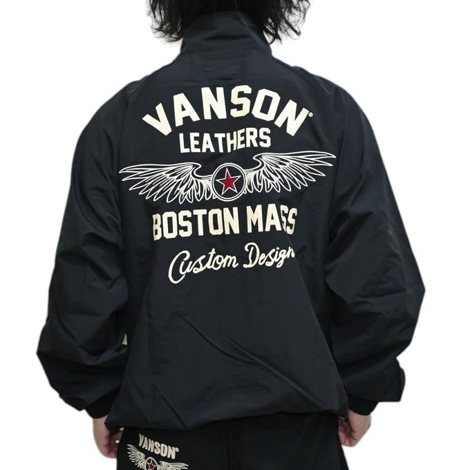 

Nylon Jacket Windbreaker Flying Star Lining Mesh Weak Water Repellent [Banson] NVSZ-2510 Men s (JP, Alphabet, L, Black) чёрный