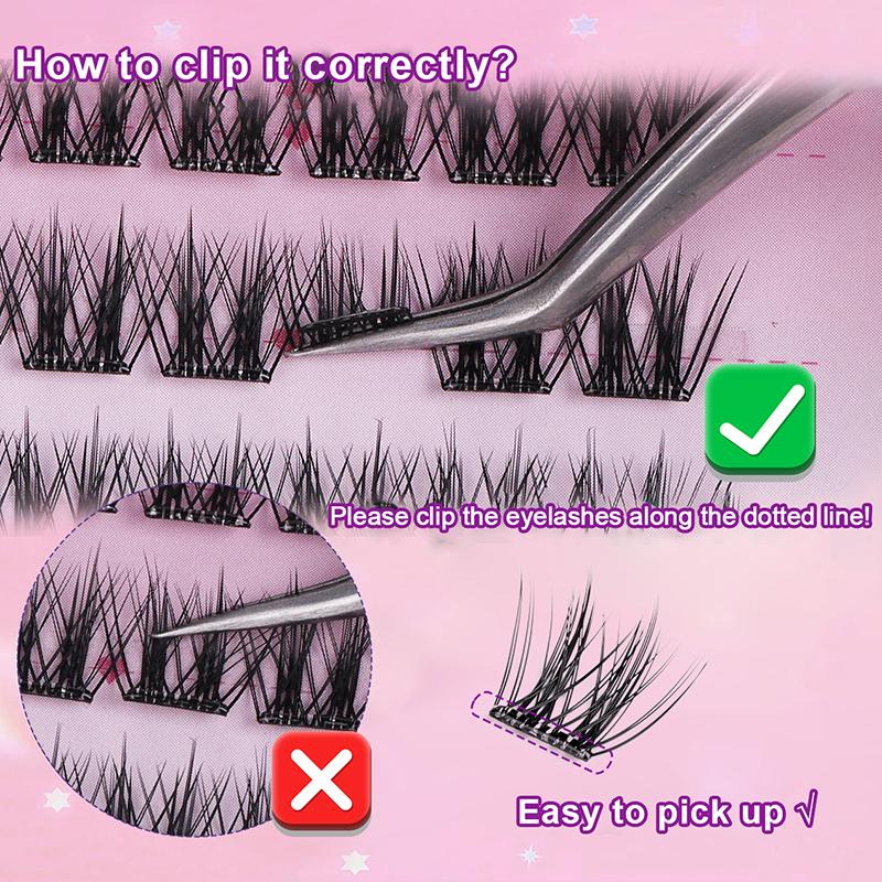 1 Box Self Adhesive Eyelash,Pre Glued Eyelash,Cluster Eyelash,No Need Glue,Easy To Put On, Diy Eyelash Extension