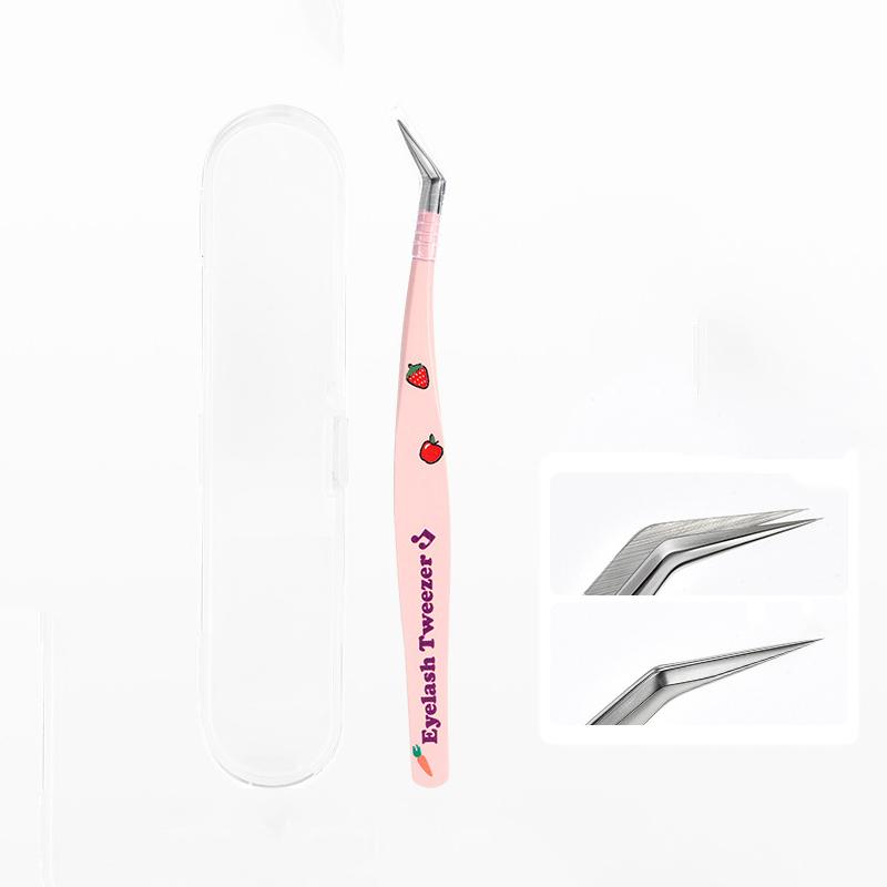 False Eyelash Tweezers Lash Extension Stainless Steel Scrapbook Sticker Tape Picking Straight Head Elbow Tweezers Diy Crafts