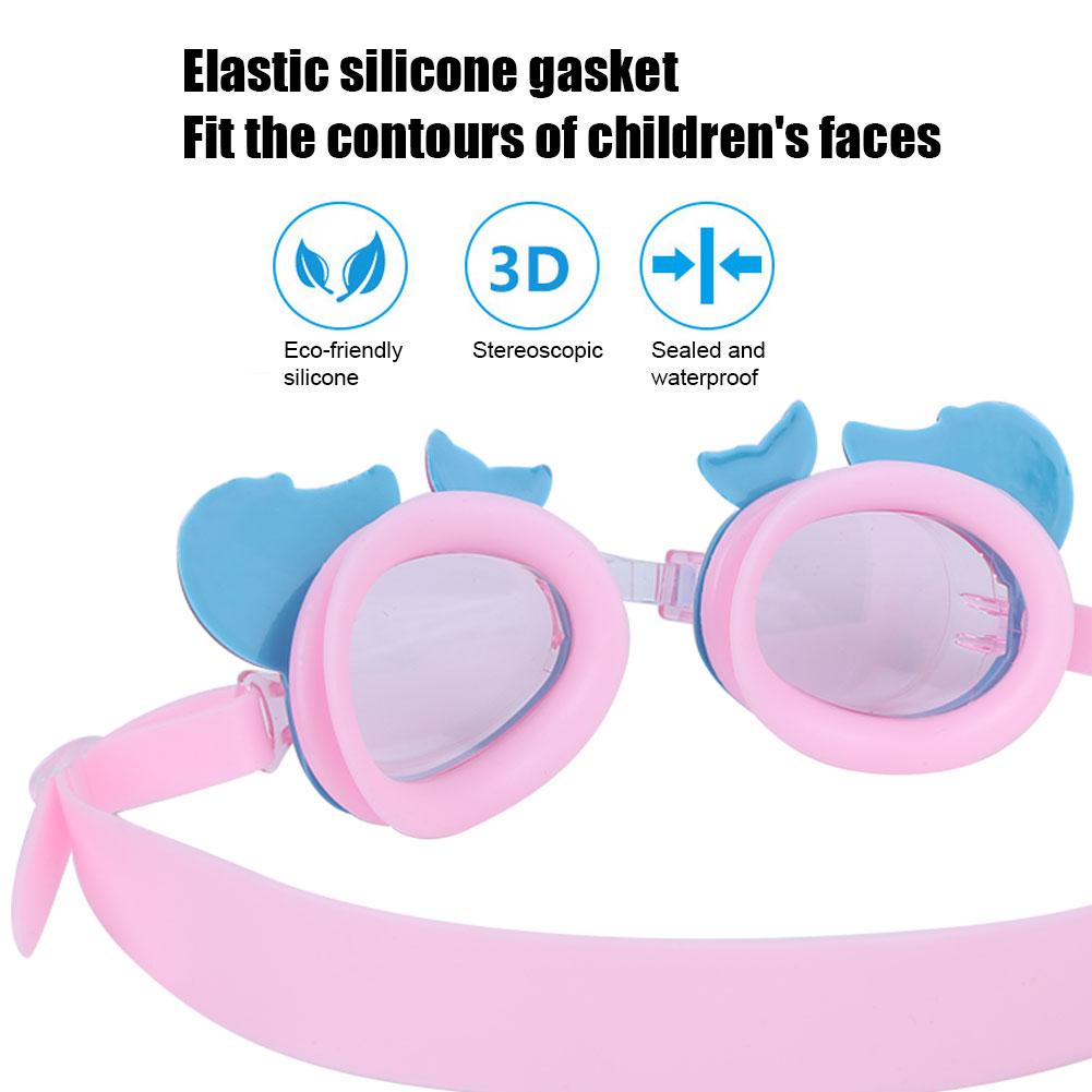 Children Waterproof Swimming Goggles Cute Cartoon Anti Fog Kid Swimming Glasses(Sea Maid )