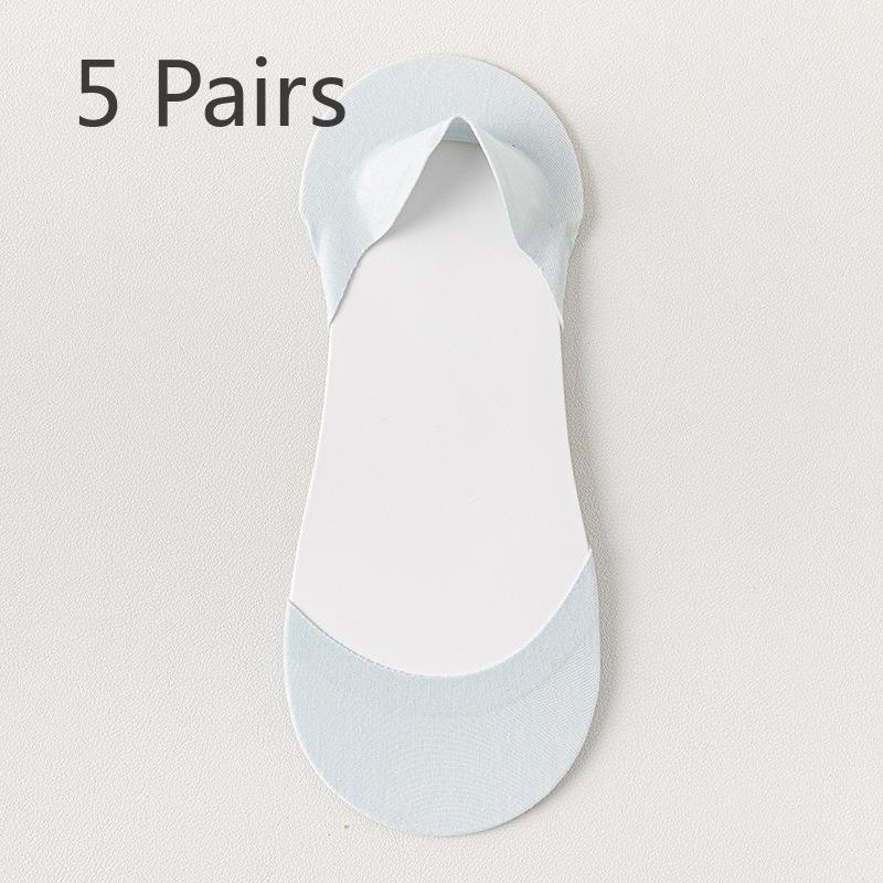 5 Pairs of Women's Summer Thin Non-slip Heel Shallow Mouth Invisible Socks