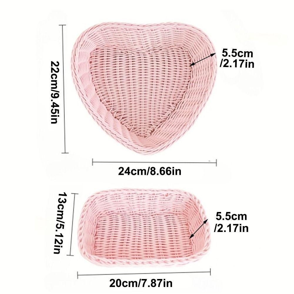 Plastic Wicker Basket Hand Woven Storage Basket New Imitation Rattan Basket  Fruit Display