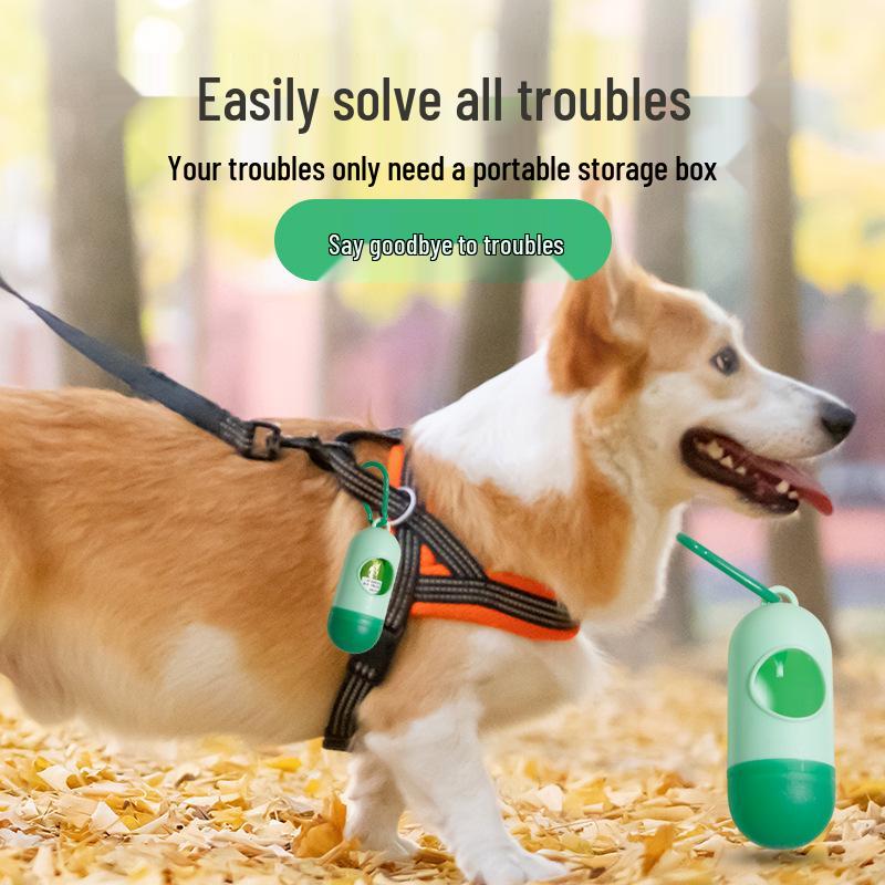 Dog Waste Box & Poop Scoop Set with Hanging Buckle and Leash Collar Storage