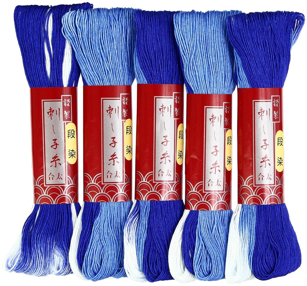 Daruma Sashiko Thread, Medium Thick, Gradient Dyed, 100m, Col. 53, Multi, 5 Skeins