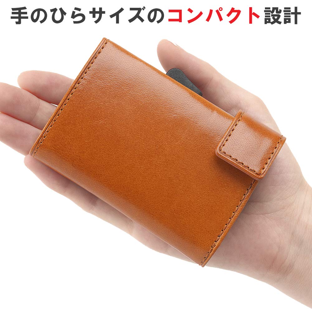 Golbe Italian Leather Aluminum Card Holder H (Blue)