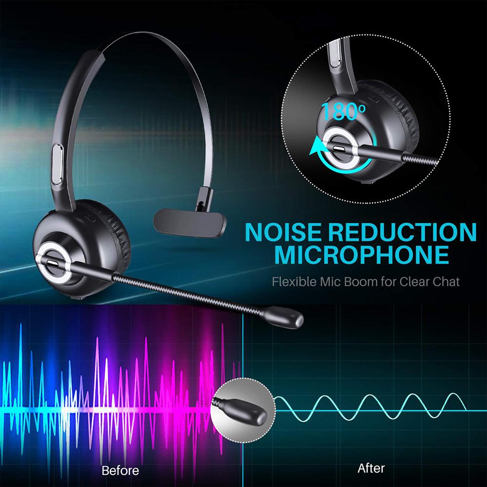 

M97 Business Wireless Bluetooth-compatible 5.0 Headset Call Center Operator Single Ear Headphone with Microphone and Charging Base Type A