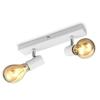Applique murale - B.K.Licht - Plafonnier LED - 2 spots orientables - Design rétro - Blanc