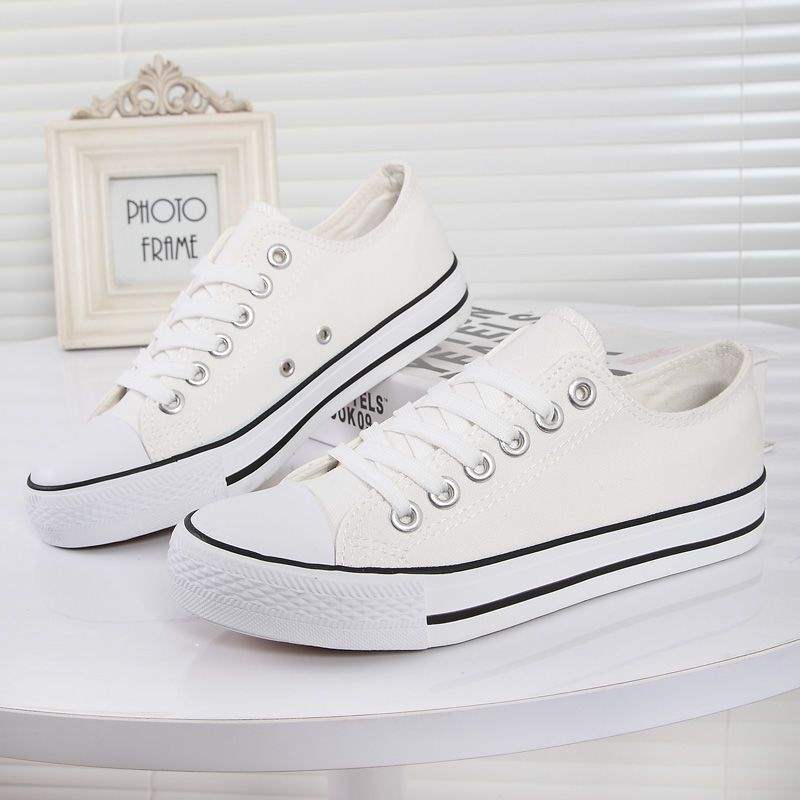 Small black shoes spring all black tide flat baseplate shoes sneakers canvas shoes
