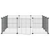 12 Panel Pet Cage with Door Black 35 x 35 cm Steel