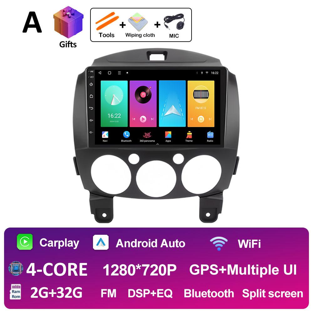 For MAZDA 2 Mazda2 2007 2008 2009 2010 - 2014 Android Smart System GPS Navigation Car Radio Player QLED IPS Screen Auto Tools BT