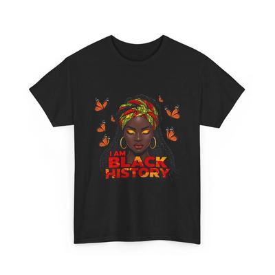 I Am Black History T-Shirt | Confident Woman With Butterflies T-Shirt