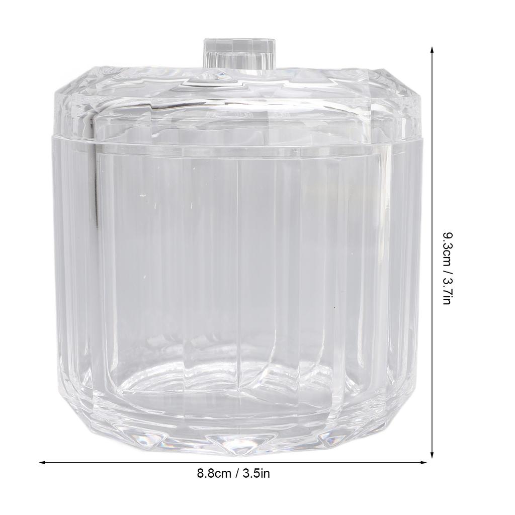 Cotton Swab Holder with Lid Clear Dust Proof Waterproof 3 Separate Compartments Cotton Balls Storage Box