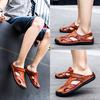Plus Size Men's Summer Men's Shoes Casual Genuine Leather Shoes Closed Toe Sandals Stylish Semi-Slippers Beach British