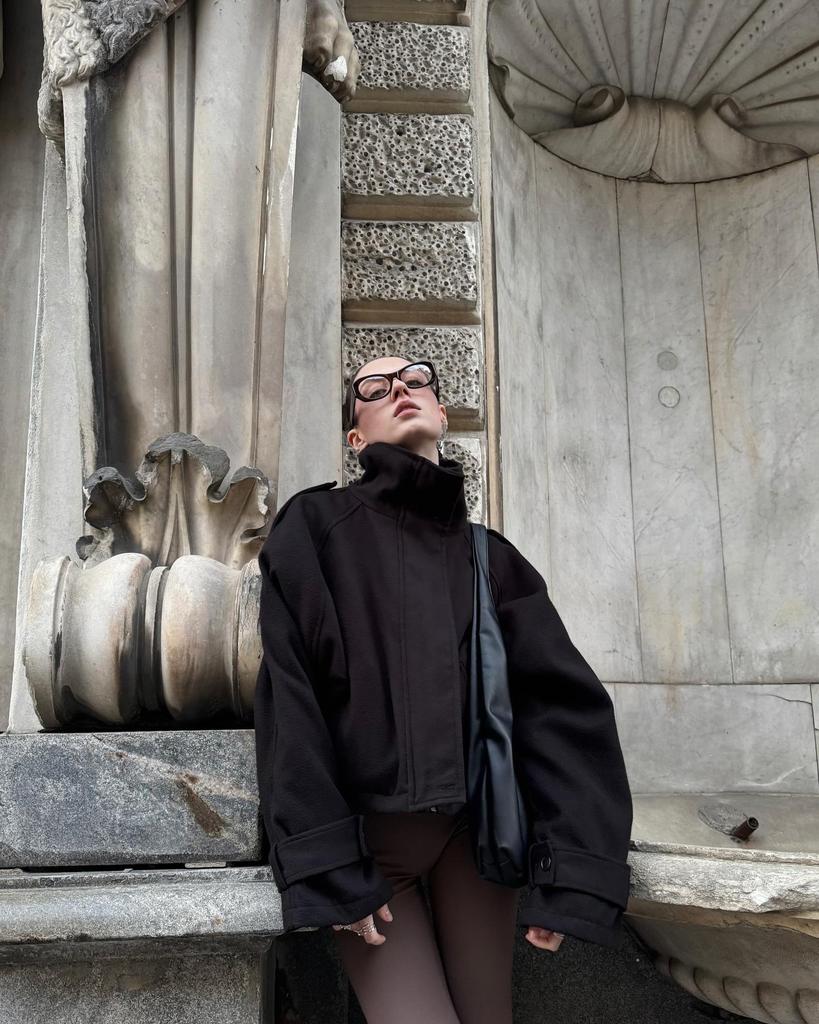 Giacca da Pendolare Donna Monopetto con Collo Rialzato - Collezione Autunno/Inverno 2025 Europea & Americana