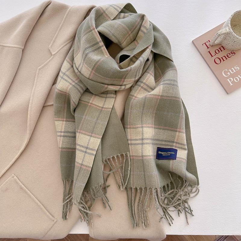 Autumn and winter new versatile scarf women's thickened woven thick beard fringed warm scarf imitation cashmere shawl